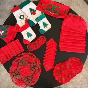 Festive Red Holiday Decor Set